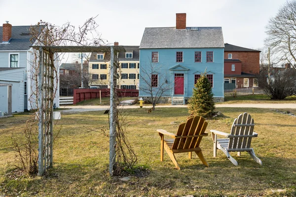 Kolorowe Zabytkowe Domy Portsmouth New Hampshire Stany Zjednoczone Ameryki — Zdjęcie stockowe