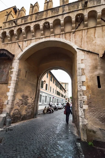 Rome Italy September 2012 Old Street Trastevere Trastevere Rione Rome — Zdjęcie stockowe