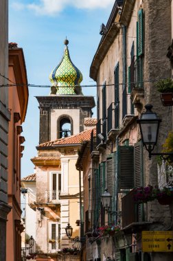 İtalya 'nın güneyindeki St. Agata de Goti köyünün manzarası
