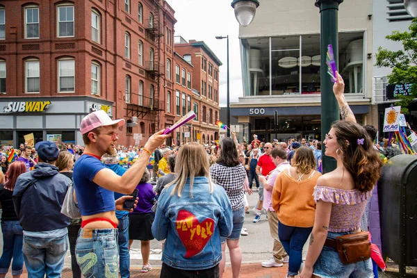 Portland Juni 2022 Folk Deltog Portland Gay Pride Paraden För — Stockfoto