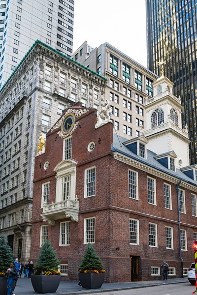Boston Usa October 2018 Old State House Skyscrapers Financial District — Stock Photo, Image