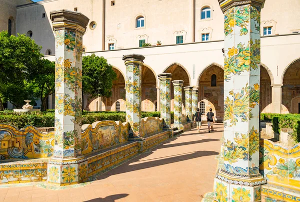 Cloister Architecture Santa Chiara Monastery City Naples Italy — Stock Photo, Image