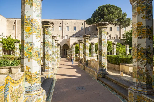 Cloister Architecture Santa Chiara Monastery City Naples Italy — 스톡 사진