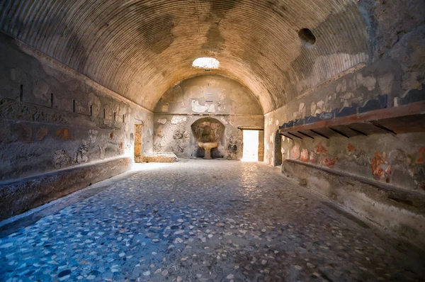 Vedere Săpăturile Herculaneum Lângă Napoli Italia — Fotografie, imagine de stoc