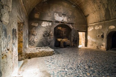 Napoli, İtalya yakınlarındaki Herculaneum kazısının manzarası