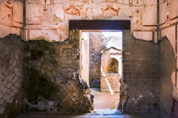 Pohled Výkop Herculaneum Nedaleko Neapole Itálie — Stock fotografie