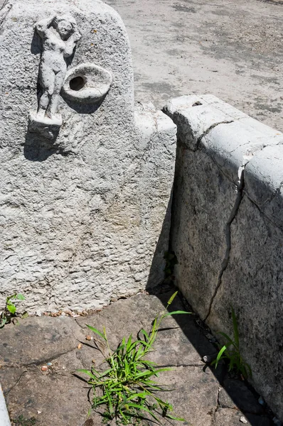 Detail Roman Fountain Herculaneum Excavation Naples Italy — Photo