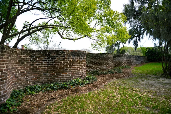 Muro Portão Plantação Boone Hill Charleston Eua — Fotografia de Stock