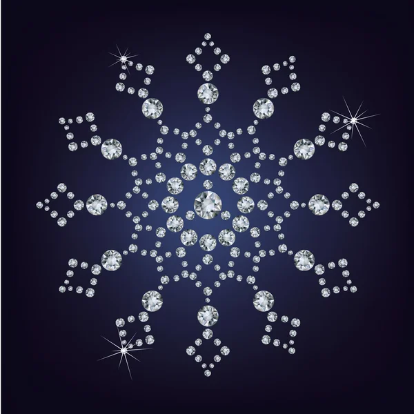 Schneeflocke aus Diamanten — Stockvektor