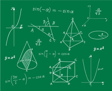 Mathematics sketches on school board