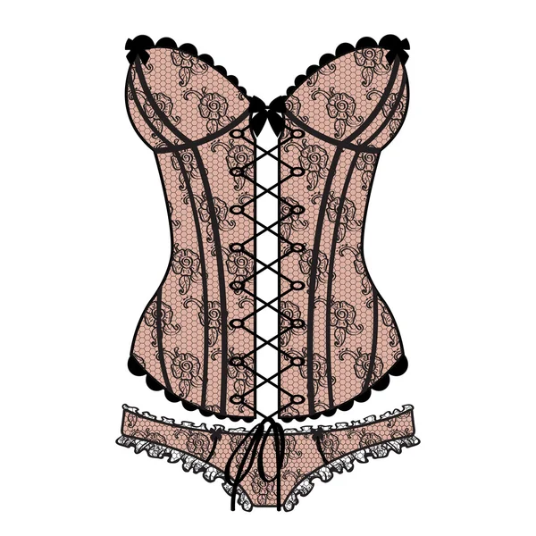 Corset sexy guipure cypripède — Image vectorielle