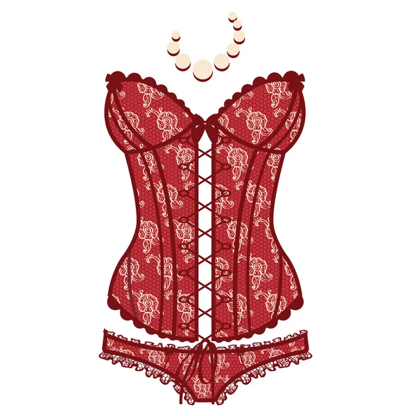 Lady's sexy guipure corset — стоковий вектор