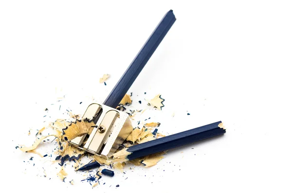 Синий сломанный карандаш — стоковое фото