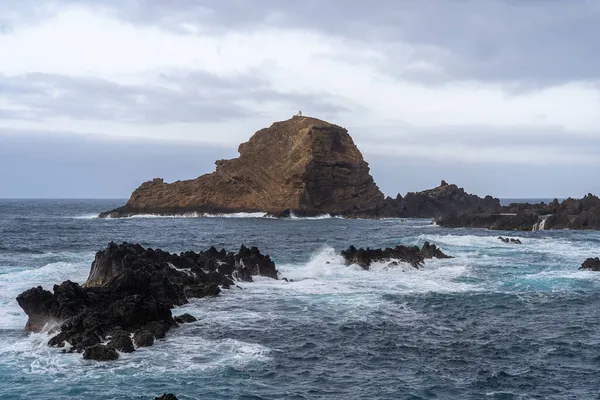 Madeira Portugal Juli 2021 Schwimmbad Aus Vulkanischer Lava Porto Moniz — Stockfoto