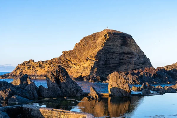 Madeira Portugal Juli 2021 Schwimmbad Aus Vulkanischer Lava Porto Moniz — Stockfoto