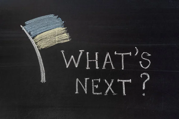 Word What Next Writed Blackboard Chalk — Stock Photo, Image