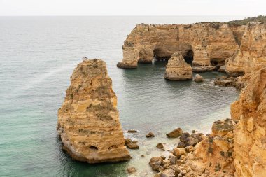 kayalar ve cliff algarve şehir Lagos Portekiz, dünyanın en güzel kıyı