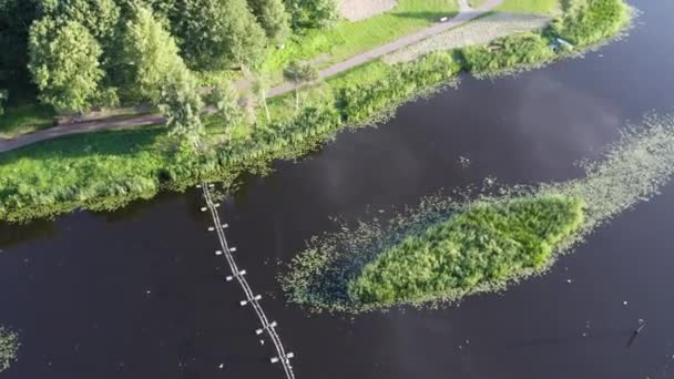 Small Islet Dam Which Called Plungs Jra Plung Sea Lithuania — Stockvideo