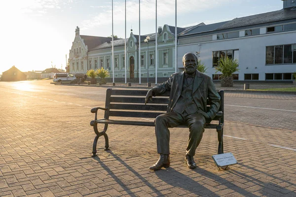 Ventspils. Latvia. August 14, 2022. Monument to the Latvian founder of the maritime doctrine - Krishjan Valdemar. The bronze monument is located on the promenade of the Venta River. The author is Polis.