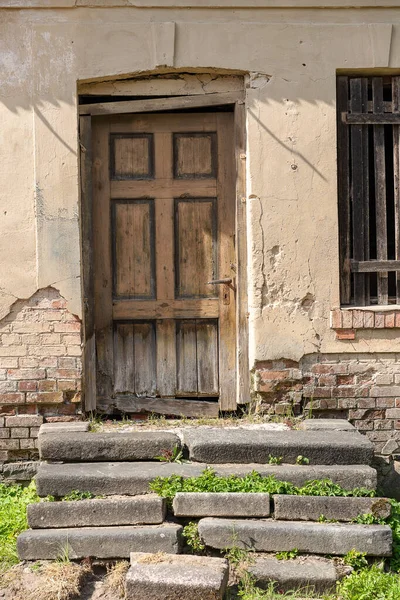 Old Door Abandoned House Old Door Design — ストック写真