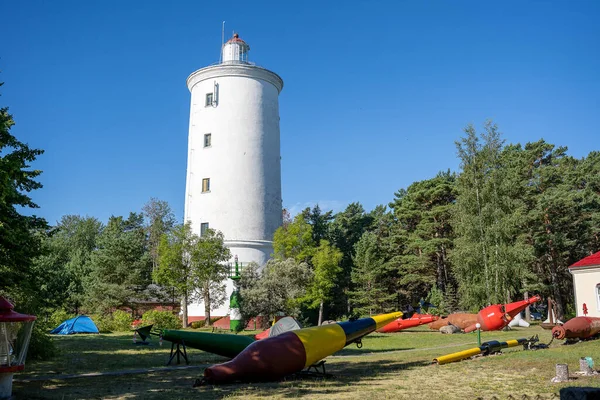 Ovisi Latvia August 2022 White Ovisi Lighthouse Tower Beacon Top — Stockfoto