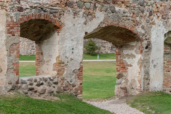 Ruinas Antiguo Castillo Medieval Dobele Letonia Región Histórica Zemgale Letonia — Foto de Stock