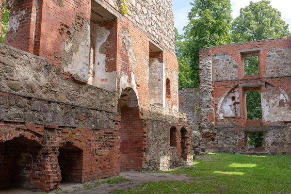 Ruins Old Grobina Castle Summer Day Latvia — Foto de Stock