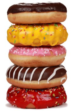 Collection of many colorful donuts clipart