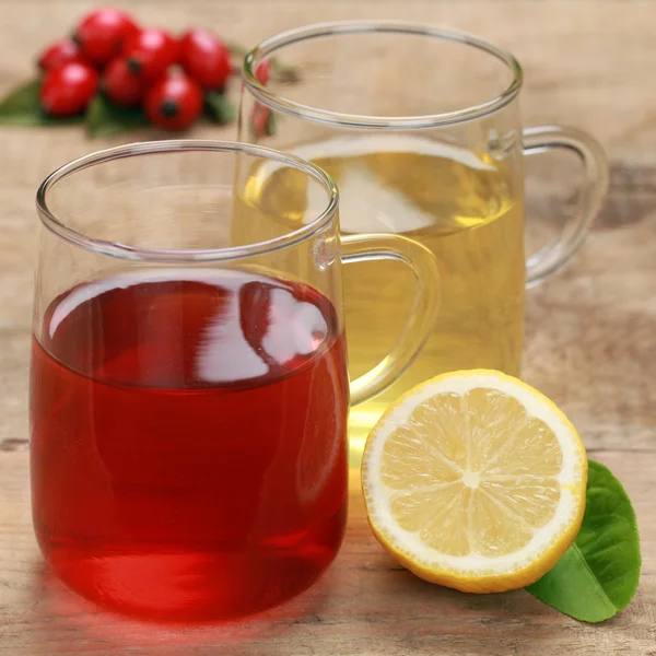Roter und gelber Tee — Stockfoto