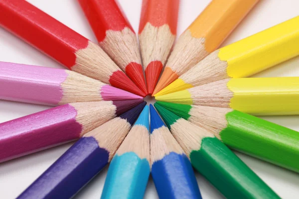 Color pencils forming a circle — Stock Photo, Image
