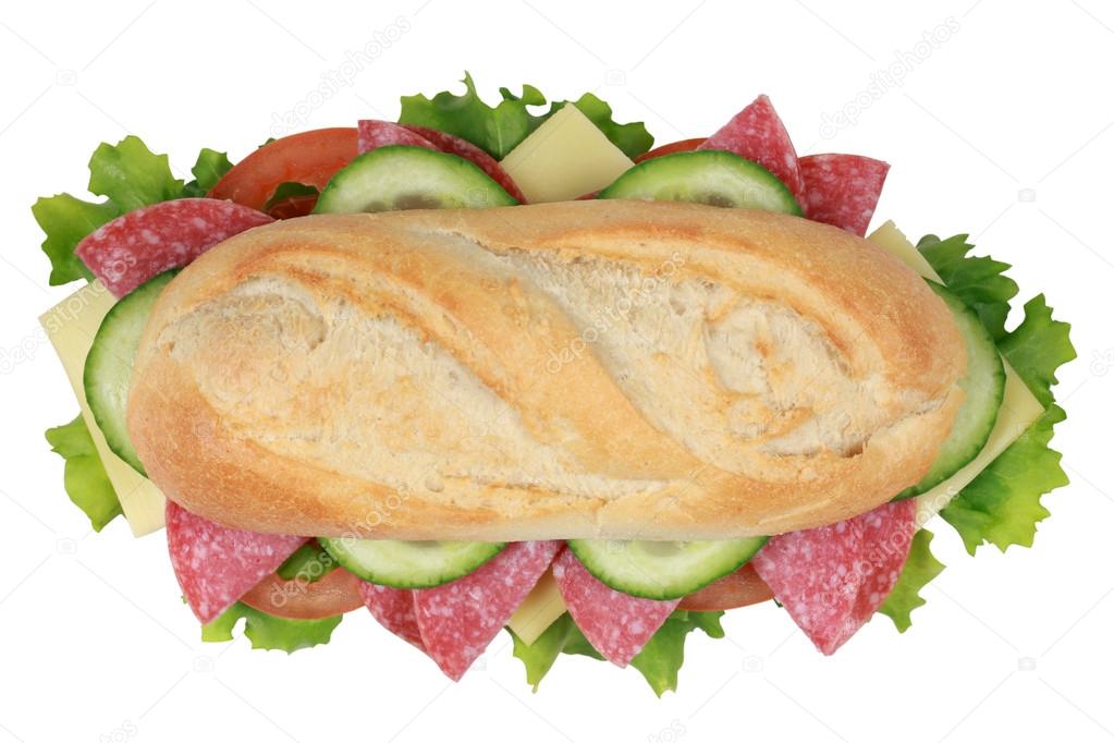 Nationaal opwinding Hol Top view of a sandwich with pepperoni Stock Photo by ©Boarding2Now 19719895