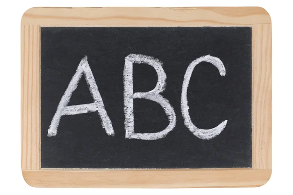 The letters ABC on a blackboard at school — Stock Photo, Image
