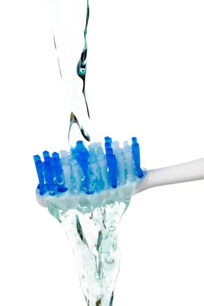 Water on a toothbrush — Stock Photo, Image