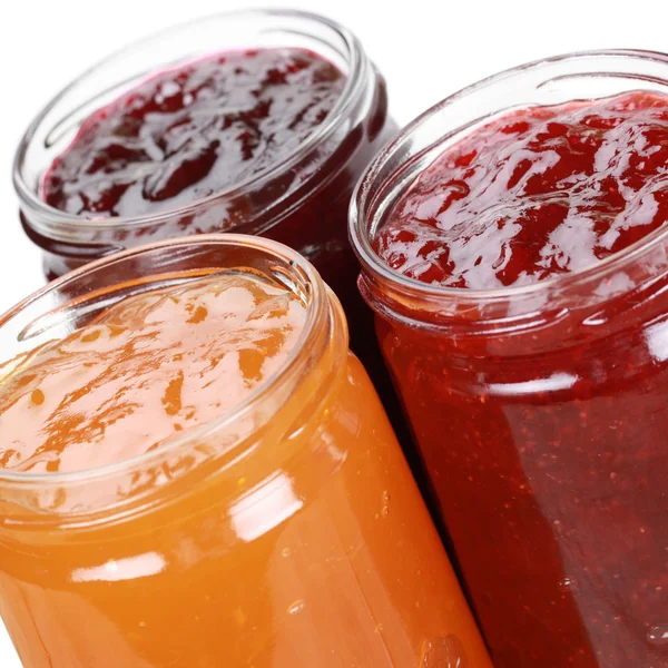 Marmelade im Glas, isoliert — Stockfoto