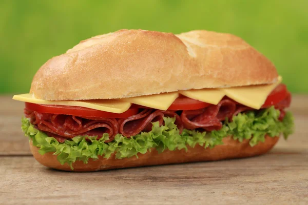 Sub Sandwich dengan salami — Stok Foto