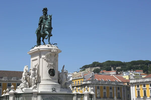Monument op rossio square in Lissabon portugal — Stockfoto