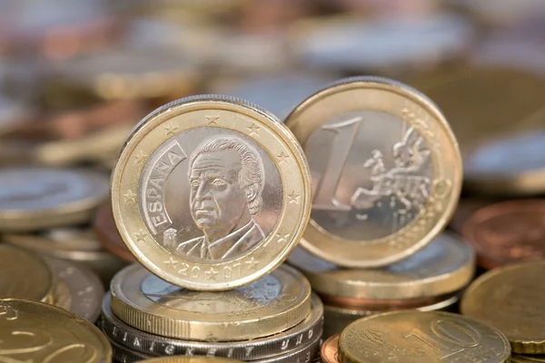 Moneta da 1 Euro dal Re di Spagna Juan Carlos — Foto Stock