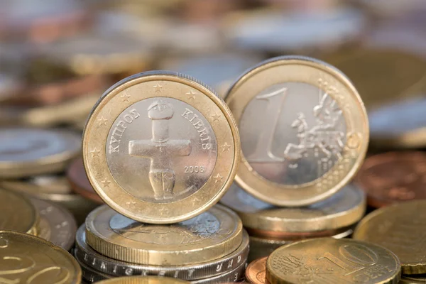 キプロスからの 1 つのユーロ硬貨 — ストック写真