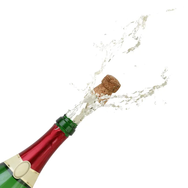Разбрызгивание шампанского в канун Нового года, вечеринки или дня рождения — стоковое фото