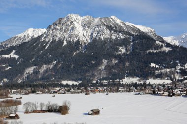 Oberstdorf Dağları Alp Dağları ile kışın kar