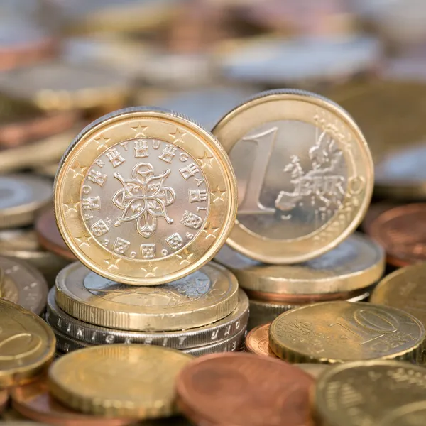 Moneta da 1 Euro Portogallo — Foto Stock