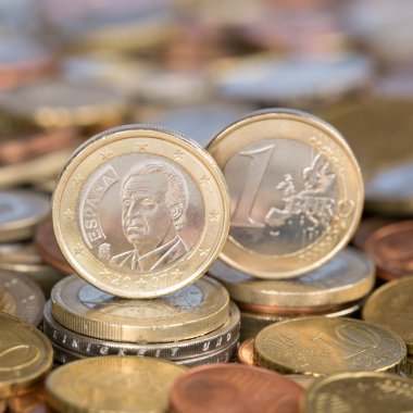 One Euro coin Spain clipart