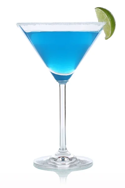 Blue Curacao cocktail in a glass — Stock Photo, Image