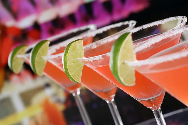 Red Martini Cocktails in glasses in a bar — Stock Photo, Image