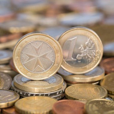 One Euro coin Malta clipart