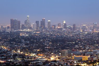 Downtown los angeles manzarası, gece