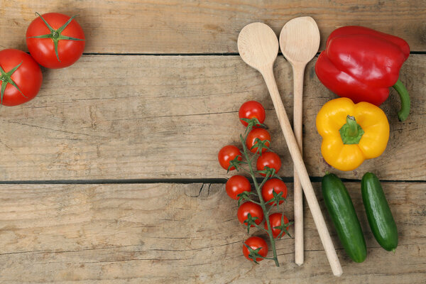 Healthy cooking with fresh vegetables ingredients