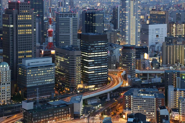 Grandes luces de la ciudad - Osaka Japón — Foto de Stock