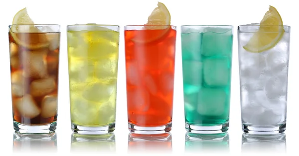 Soda drinks with cola and lemonade — Stock Photo, Image