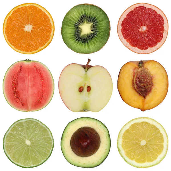 Sağlıklı dilimlenmiş meyve toplama — Stok fotoğraf
